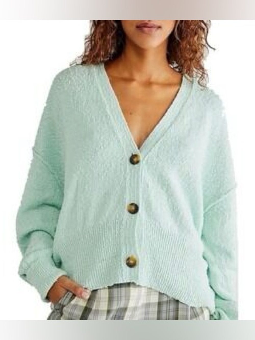 NWT Free People Women's Found My Friend Cardigan Sweater in Ocean Lily Size M